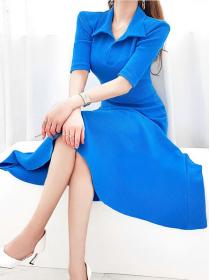 Korean Style  temperament   waist show thin knitting   casual dress