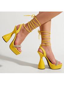 Outlet New European fashion square head  14CM fashion high-heeled sandals