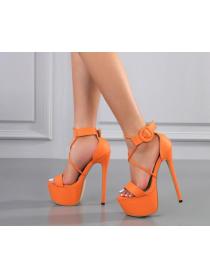 European style new Plain color comfortable high-heeled sandals