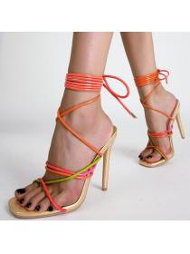 European fashion High-heeled Straps Ladies Sandals