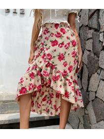 For Sale Flower Printing Chiffon Fashion Skirt 