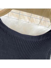 New style slim-fit stripe slim knitted Sleeveless dress