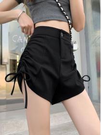 High waist drawstring A-line shorts women's trendy summer casual hot pants