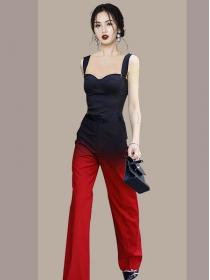 Temperament Elegant   Fashionable Sling Design Sense Slim Gradient Suit