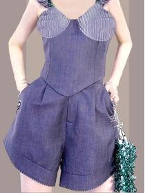 Korean Style Drape Strap Fashion Suits 