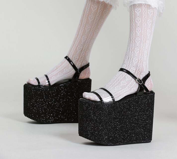 Platform Wedge High-Heeled Fashion Gold /Silver  Open Toe Sandals