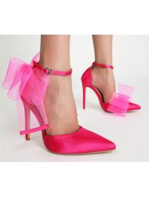 New style asymmetric pointed toe Bowknot Sandal