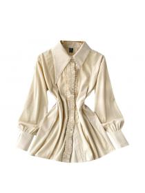 Vintage style loose waist temperament shirt women's French-style shirt