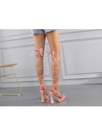 Summer new hot drill square head sandals