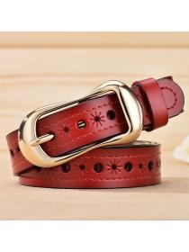 Hot sale Leather Hollow Belt Ladies matching Punch-free Pants belt