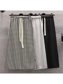【L-4XL】New arrival Plus size Loose Elastic waist Split Long skirt