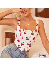 Outlet hot style Summer sexy Floral Square neck Cropped top 