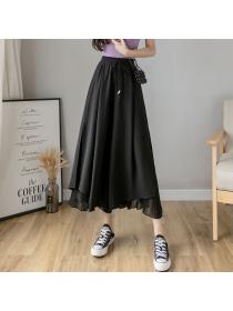 New style pleated chiffon wide-leg High-waisted Pleated skirt 