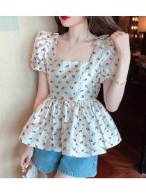 On Sale Bowknot Matching Horn Sleeve Blouse 