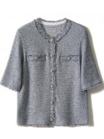 Fashion Style Knitting Tassel Matching Blouse 