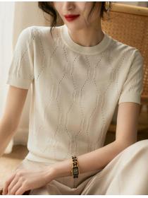 Discount Hollow Out Knitting Fashion Top 