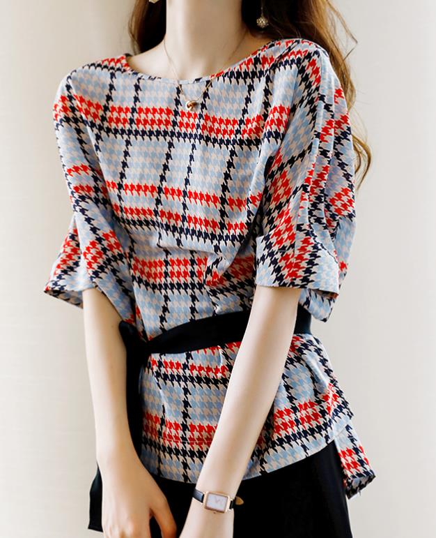 On Sale Loose Lace Up Chiffon National Style Blouse