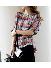 On Sale Loose Lace Up Chiffon National Style Blouse 