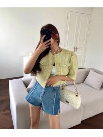 Summer new Vintage style chic tweed short jacket for women
