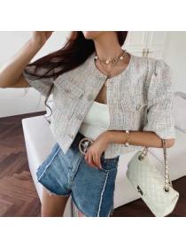 Summer new Vintage style chic tweed short jacket for women