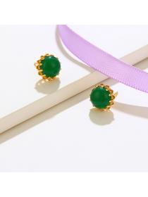 Outlet Vintage style Elegant emerald earrings high quality temperament earrings