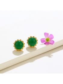 Outlet Vintage style Elegant emerald earrings high quality temperament earrings