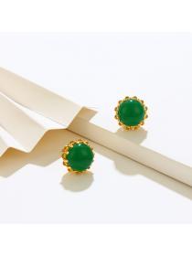 Outlet Vintage style Elegant emerald earrings high quality temperament earrings