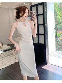 On Sale Hollow Out Pure Color Dress