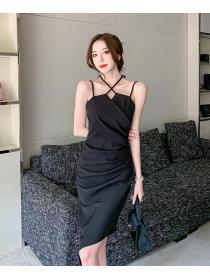 For Sale Strap Hollow Out Irrgular Sexy Dress 