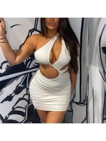 Outlet Hot style Summer new women's sexy Single shoulder hollowed out Hip-full dress
