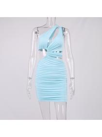 Outlet Hot style Summer new women's sexy Single shoulder hollowed out Hip-full dress