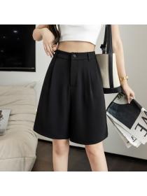 High Waist Thin Straight Casual A-Line Wide Leg Pants Ice Silk Chiffon Short pant