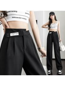 New style High Waist Loose Casual Thin Straight Pants Wide Leg Pants