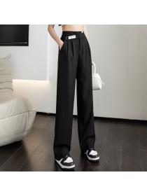 New style High Waist Loose Casual Thin Straight Pants Wide Leg Pants