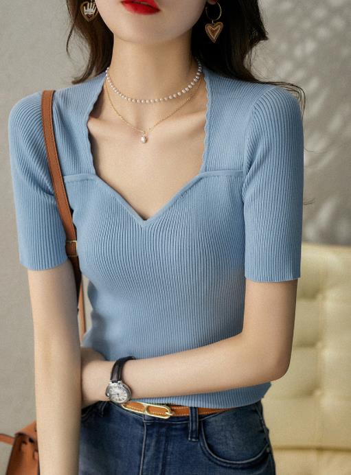 Discount  Pure Color Simple Fashion Top