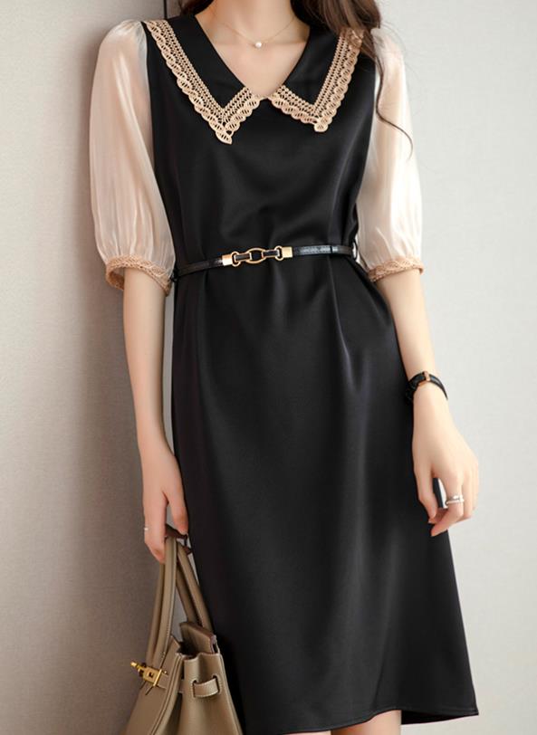 Outlet Sequins Matching Doll Collars Dress