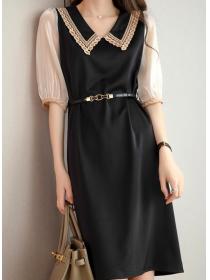 Outlet Sequins Matching Doll Collars Dress 