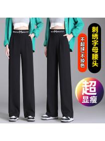 New style high-waist embroidered letter straight-leg pants Suits pants