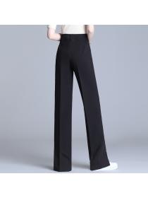 Black split suit pants Summer high waist trousers 