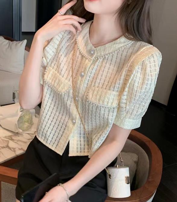 New Style Peral Matching Fashion Blouse