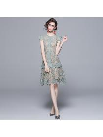 New style lace Short-sleeved fashion slim dress for women