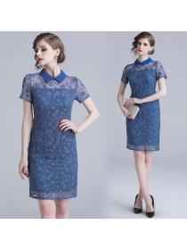 New style ladies temperament lace slim-fit hip-full dress