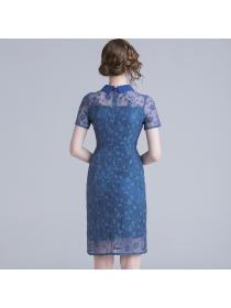 New style ladies temperament lace slim-fit hip-full dress