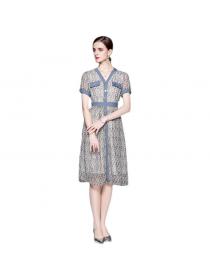 Vintage style Summer new washed denim dress Slim dress