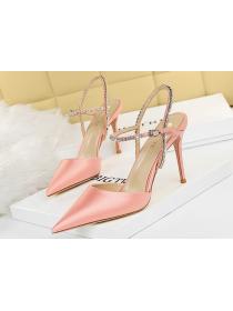 Korean fashion banquet satin summer women's rhinestone sandals