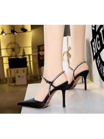 Korean fashion banquet satin summer women's rhinestone sandals