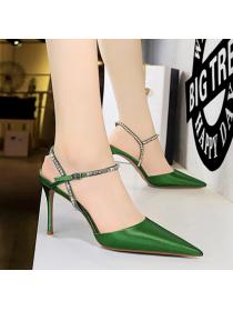 Korean fashion banquet satin summer women's rhinestone sandals