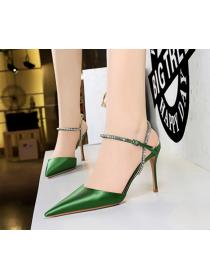 Korean fashion banquet satin summer women's rhinestone sandals