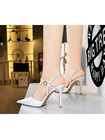 Vintage style high-heeled pointed hollow women's sandals