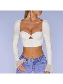 Outlet hot style Summer see-through cropped Top